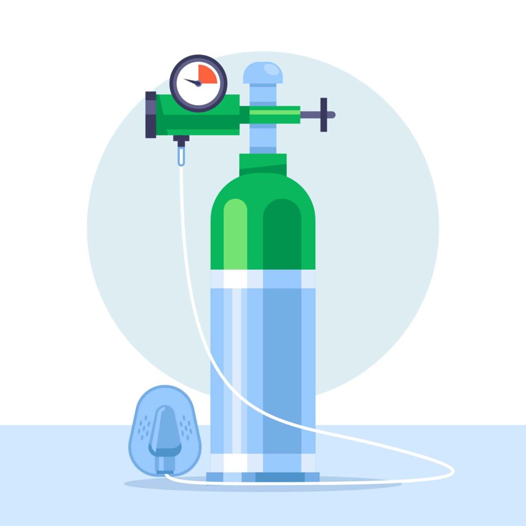 supplemental oxygen to manage respiratory alkalosis