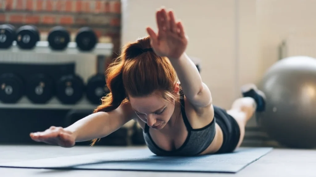 superman hold for back and biceps workout